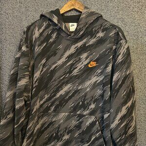 Nike Men's XL Tall Camo Hoodie – Black/Grey, Pullover
